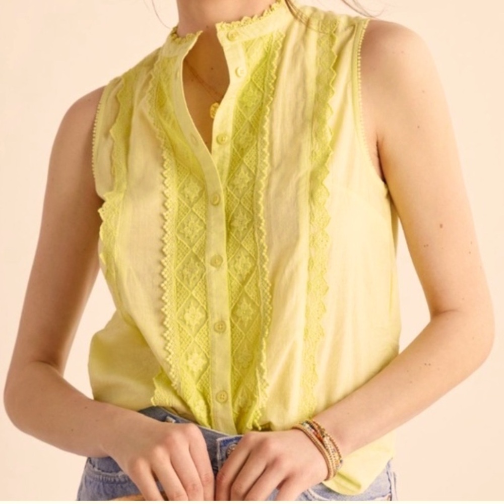 Anthropologie sleeveless lace blouse